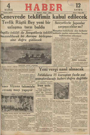 Haber Gazetesi 3 Haziran 1934 kapağı