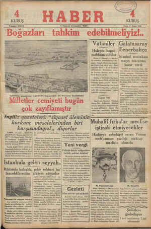Haber Gazetesi 6 Haziran 1934 kapağı