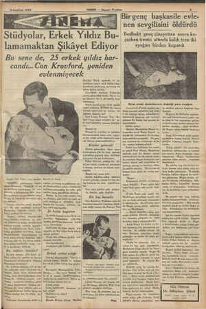    8 Haziran 1934 St' dyolar, Erkek Yıldız Bu-ı lamamaktan Şikâyet Ediyor. Bu sene de, 25 erkek yıldız har- candı... Con...