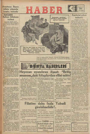    “Avusturya Başve- © kilinin odasında bomba bulundu 4-7-1934 | | Balkan ittifakının vechesi “Le Journal” gazetesi yazıyor: