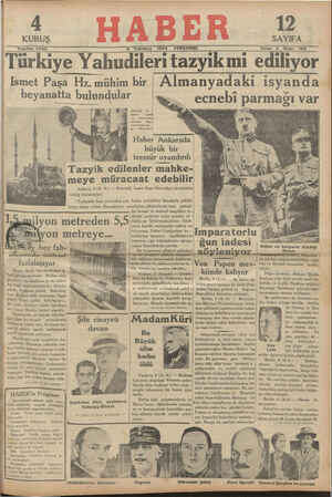 Haber Gazetesi 5 Temmuz 1934 kapağı