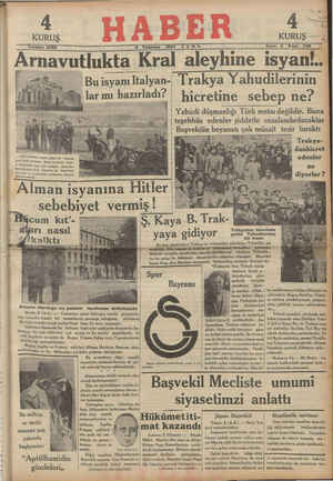 Haber Gazetesi 6 Temmuz 1934 kapağı