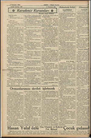  9 Temmuz 1934 — Tariht Tefrika: 100 HABER — llım Postası 9 Temmuz 934 © Karadeniz Korsanları © — Müellifir Jehak FERDİ Aslan