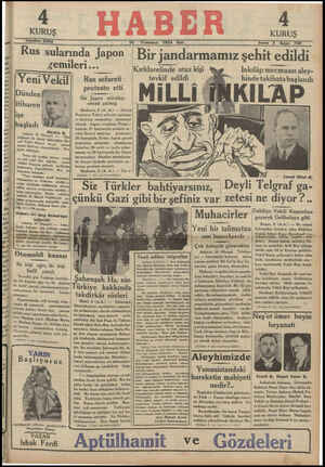 Haber Gazetesi 10 Temmuz 1934 kapağı