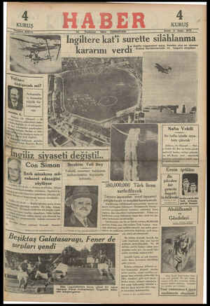 Haber Gazetesi 14 Temmuz 1934 kapağı