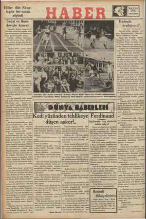    Hitler dün Rayış- tağda bir nutuk söyledi KUPON 194 14-7-1934 eati Sedat ve Bura- doviçin kıymeti Yugoslav, Romen, Arnavut