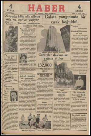 Haber Gazetesi 16 Temmuz 1934 kapağı