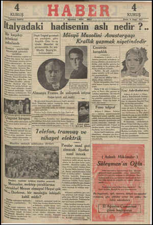 Haber Gazetesi 7 Ağustos 1934 kapağı