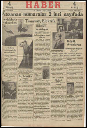 Haber Gazetesi 12 Ağustos 1934 kapağı