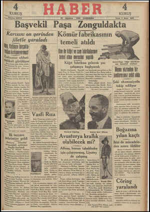 Haber Gazetesi 15 Ağustos 1934 kapağı