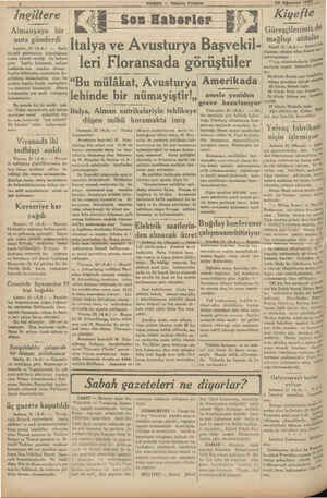  2 İnsiltere | Almanyaya bir | nota gönderdi Londra,21 (A.A.) — Daily | Herald gazetesinin doğruluğunu | temin ederek verdiği
