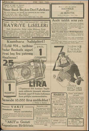 —; Au_ı!oı 1934 - HABER — Akşam Postası ri'I“'g'm'rı en eski, en kuvvetli en ilei DERİ fabrikası : Sümer Bank Beykoz Deri...