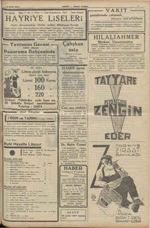    İŞ— Evili 1924 Kız-Erkek — Ana — ilk — Orta — Lise kısımlarını havi — Leyli-Nehar? HAYRiYE LiSELERi Fatih - Saraçhanebaşı