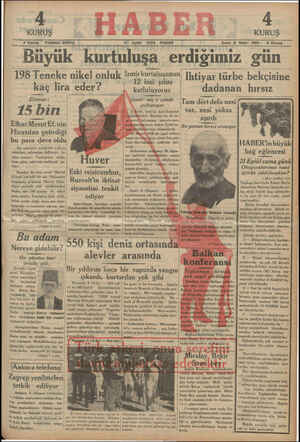 Haber Gazetesi 9 Eylül 1934 kapağı