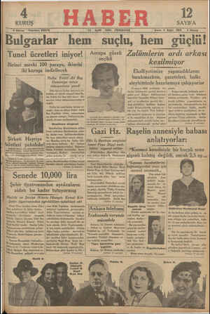 Haber Gazetesi 13 Eylül 1934 kapağı