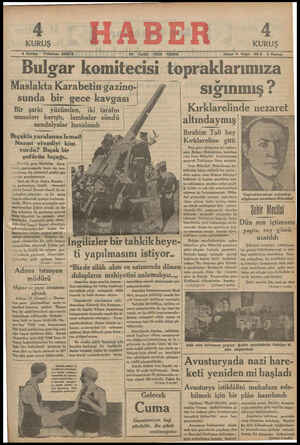 Haber Gazetesi 14 Eylül 1934 kapağı