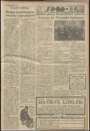  13 Eylül 1934 tarihli kuşla bil - | mecemizi doğru yapıştıranlardan Ga - İatasaray lizesi talebesinden — 1762 Muzaffer B, 1