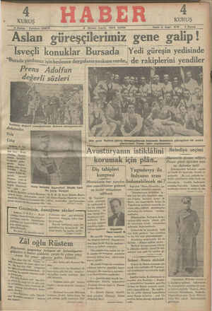 Haber Gazetesi 5 Ekim 1934 kapağı