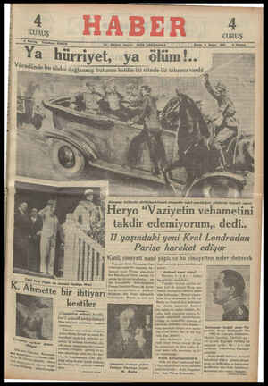 Haber Gazetesi 10 Ekim 1934 kapağı