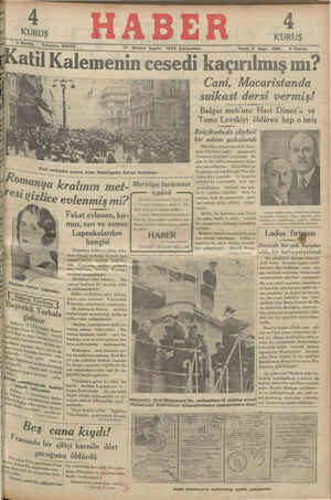 Haber Gazetesi 17 Ekim 1934 kapağı