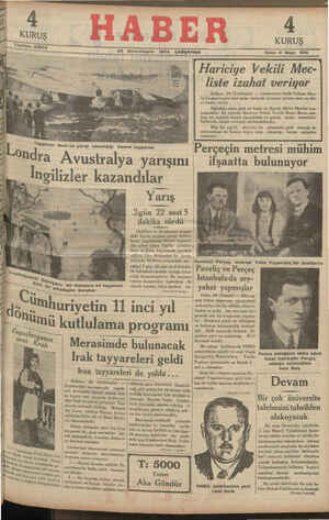 Haber Gazetesi 24 Ekim 1934 kapağı