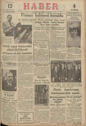 Haber Gazetesi 9 Kasım 1934 kapağı