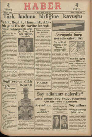 Haber Gazetesi 27 Kasım 1934 kapağı