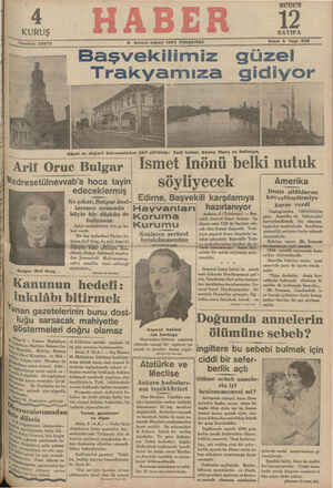 Haber Gazetesi 6 Aralık 1934 kapağı