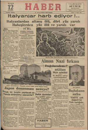 Haber Gazetesi 9 Aralık 1934 kapağı