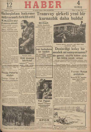 Haber Gazetesi 15 Aralık 1934 kapağı