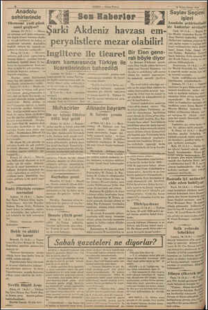  — Anadolu şehirlerinde | “ Okonomi yedi günü | nasıl geçiyor? | Ankara, 14 (A.A.) — Ökono-' mi arttırma yedi günü münasebe-