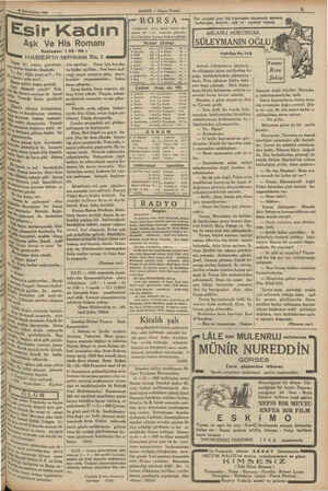  ğ İ 'oslass — — _jl '%ım M - ’ ' “ ıığn—ığmr BORSA 1 |Esir Kadın Aşk Ve His Romanı Nakleden: (Vâ-Nü) HABER'İin tefrikası No.i