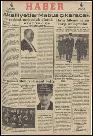Haber Gazetesi 3 Şubat 1935 kapağı