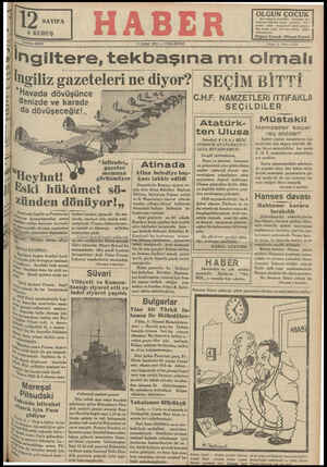 Haber Gazetesi 9 Şubat 1935 kapağı