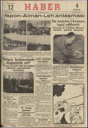 Haber Gazetesi 10 Şubat 1935 kapağı