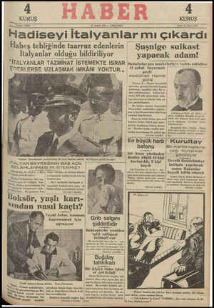 Haber Gazetesi 12 Şubat 1935 kapağı