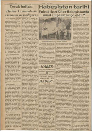  2 ci mek. 4 1L NİSAN — 1935 MABER — Akşam Postası — Çocuk haftası Hediye kazananların esamısını neşrediyoruz 14—3—935 tarihli