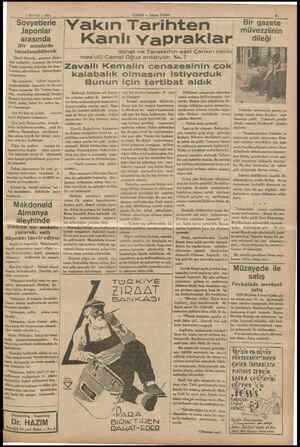  1 MAYIS — 1985 ... Sovyetlerle Japonlar arasında Bir muahede imzalanabilecek “Deyli Herald,, gazetesi diplo - Mat muhabiri,
