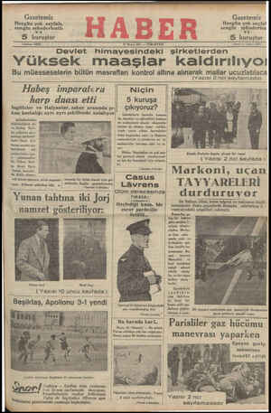  Gazetemiz Hergün çok sayfalı, zengin mündericatlı VE S kuruştur 'Telefon: 23872 18 Mayıs 1985 — ("UMARTFîl M Devlet...