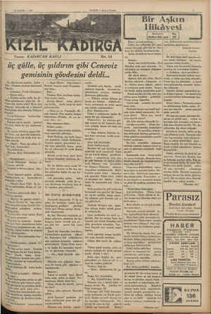    24 MAYIS — 1935 Yazan: KADiRCAN KAFLI HABER — Akszın Postası îAşkın Hikâyesi Nakleden: İHatice Süryya No. 14 îîç gülle, üç