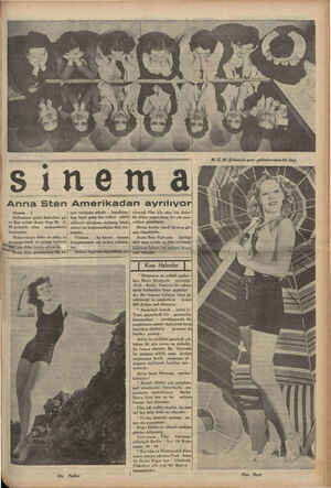    sınema Anna Sten Sinema 1 Holivuttan gelen haberlere gö-| re Rus artisti Anna Sten M. G. M. şirketile olan — mukavelesini