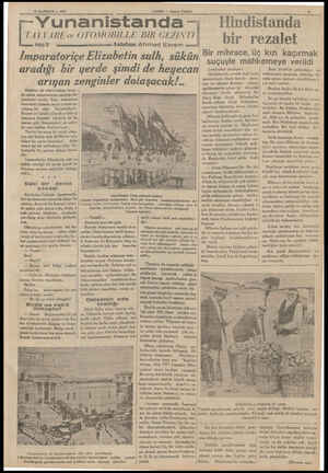  80 HAZİRAN — 1935 mYunanistanda — zazenn NO.2 İmparatoriçe Elizabetin sulh, sükün ABER — Akşam Postası n Anlatan: Ahmed Ekrem