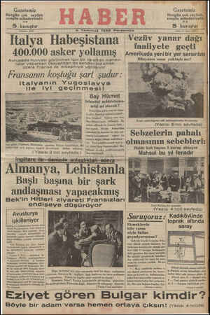  Gazetemiz Hergün çok sayfalı zengin mündericatlı VE S kuruştur Telefon: 23872 4 Temmuz 1935 Perşe S kuruştur mbe Gazetemiz