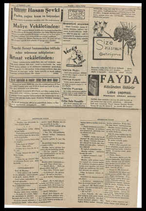  Say, 13 TEMMUZ — 1935 4 İllayyer Hasan Şevki 2 Pudra, yağsız krem ve losyonları i Pp Cildin letafet ve gençliğini muhafaza