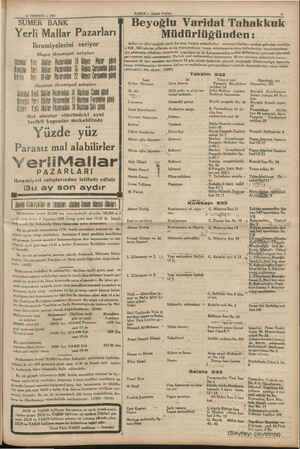     h 24 TEMMUZ — 1935 SÜMER BANK Yerli Mallar Pazarları Ikramiyelerini veriyor Mayıs ikramiyeli satışları İstandal Vei...