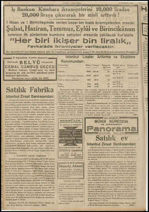  31 TEMMUZ — 1935 HABER — Aksam Postası iş B arkam” Kilinbara ikramiyelerini 10,000 liradan 20,000 liraya çıkararak bir misli