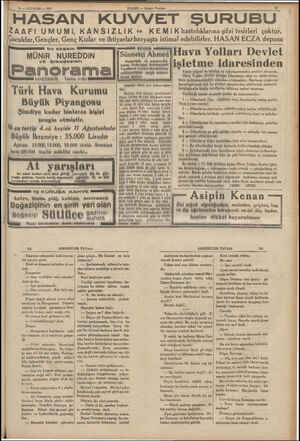  10— AĞUSTOS — 195 N — o HABER — Akşam Postası HASAN KUVVET SURUBU ZAAFI UMUMİ, KANSIZLIK ve KEMİK hastalıklarına şifai...