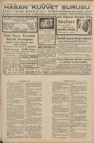  u 14 AĞUSTOS — 1935 HABER — AXşam Postası ; HASAN KUVVET ŞURUBU ZAAFI UMUMİ, KANSIZLIK ve KEMİK hastahklarna şifai tesirleri
