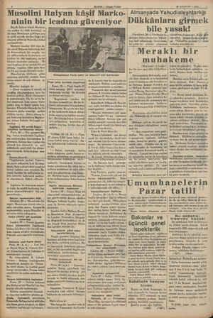    HABER — Akşam Postası > AĞUSTOS — 1985 |. — 1985 Musolini Italyan kâşif Marko- Almanyada Yahudialeyhtarlığı ninin bir...
