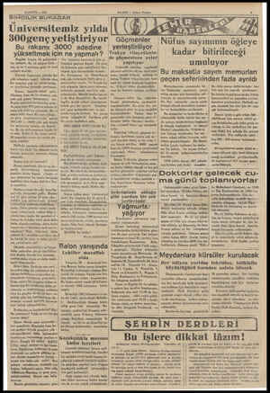  27 EYLUL — 1933 ŞİMDİLİK BUKADAR MADER — Aksam Postası Üniversitemiz yılda 300genç yetiştiriyor Bu rakamı 3000 adedine...